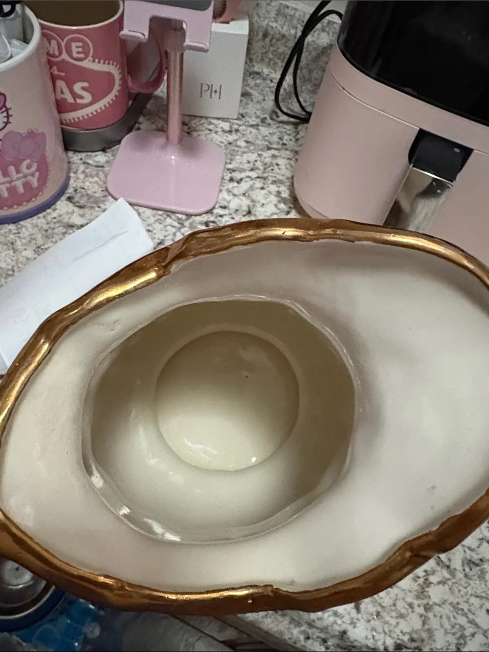 Vintage-Style White Ceramic Pitcher with Pink Rose Motif and Gold Trim